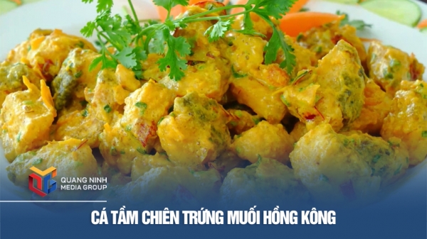 Cá tầm chiên trứng muối Hồng Kông