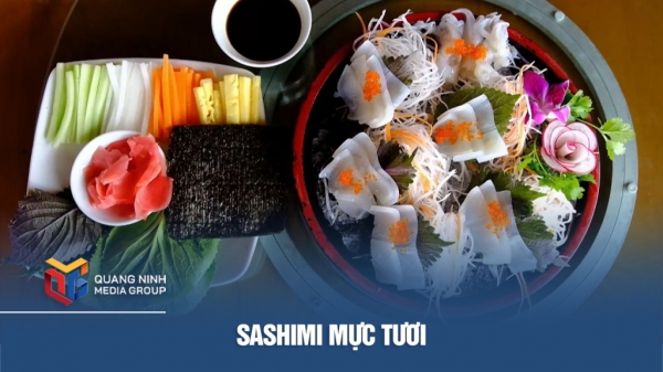 Sashimi mực tươi